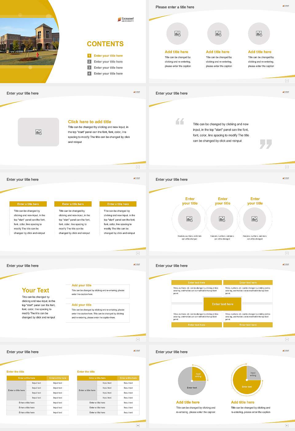 Emmanuel University Course/Courseware Creation PPT Template16:9 ratio PPT effect preview image2