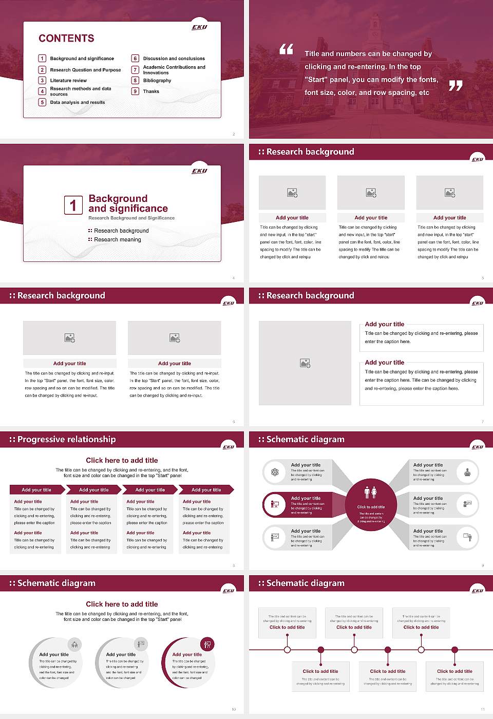 Eastern Kentucky University Graduation Thesis Defense PPT Template16:9 ratio PPT effect preview image2