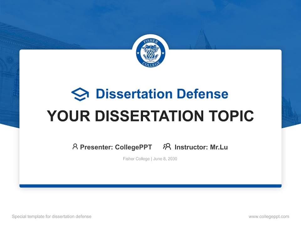 Fisher College Graduation Thesis Defense PPT Template4:3 ratio PPT effect preview image7