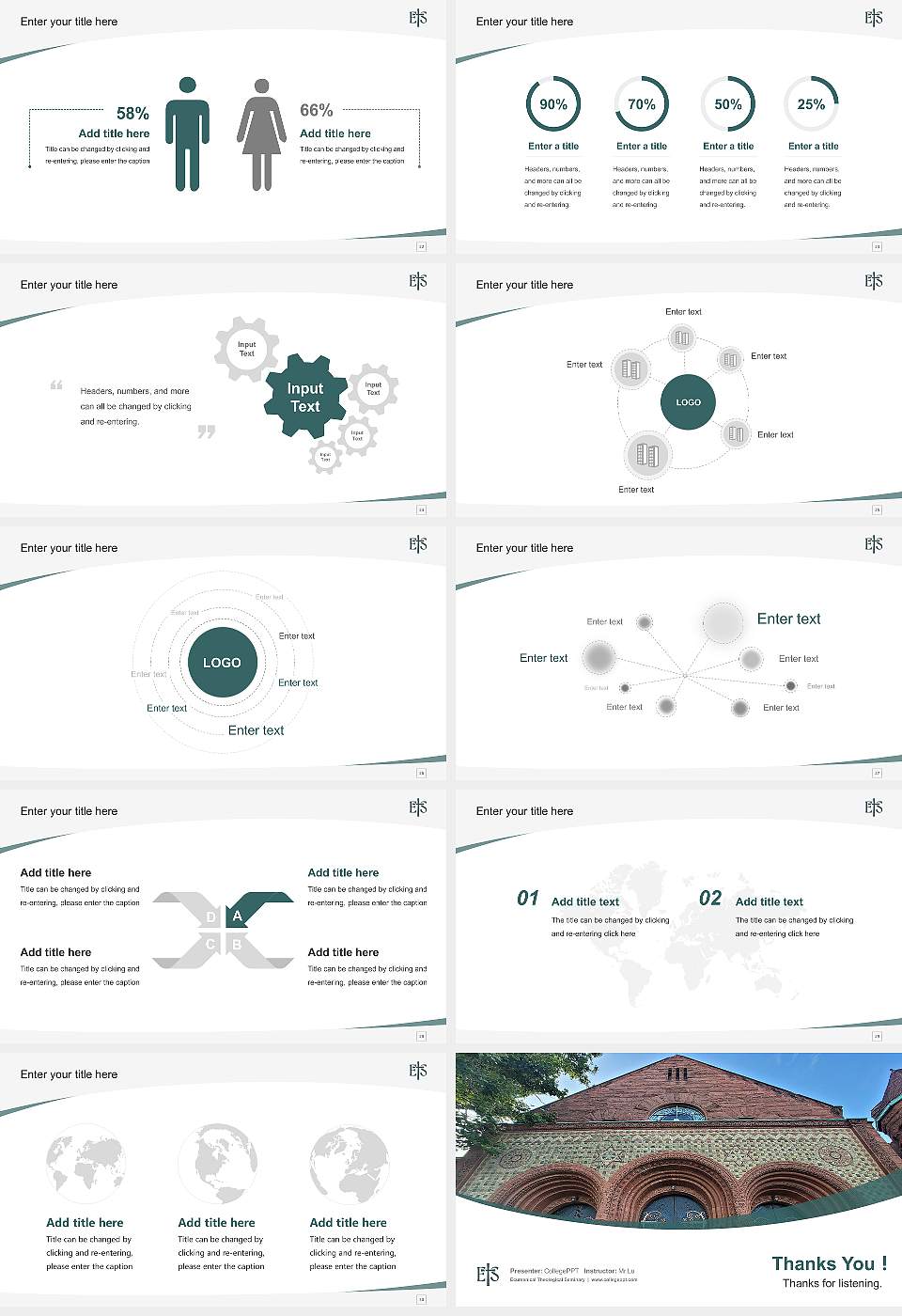 Ecumenical Theological Seminary Course/Courseware Creation PPT Template16:9 ratio PPT effect preview image4