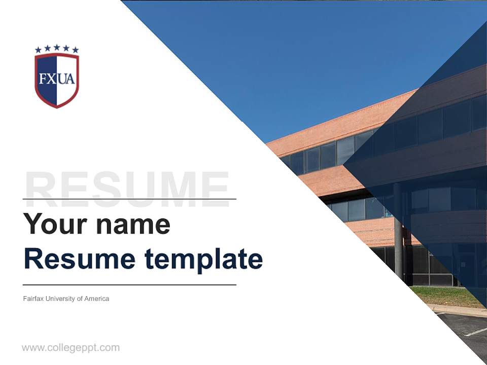 Fairfax University of America Resume PPT Template4:3 ratio PPT effect preview image5
