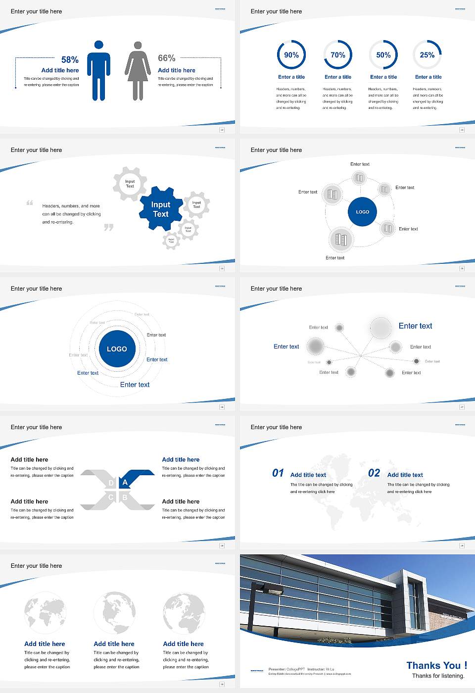 Embry-Riddle Aeronautical University-Prescott Course/Courseware Creation PPT Template16:9 ratio PPT effect preview image4