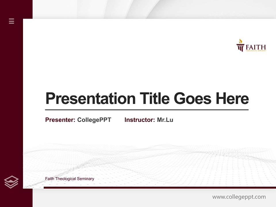 Faith Theological Seminary Thesis Proposal/Graduation Defense PPT Template4:3 ratio PPT effect preview image5