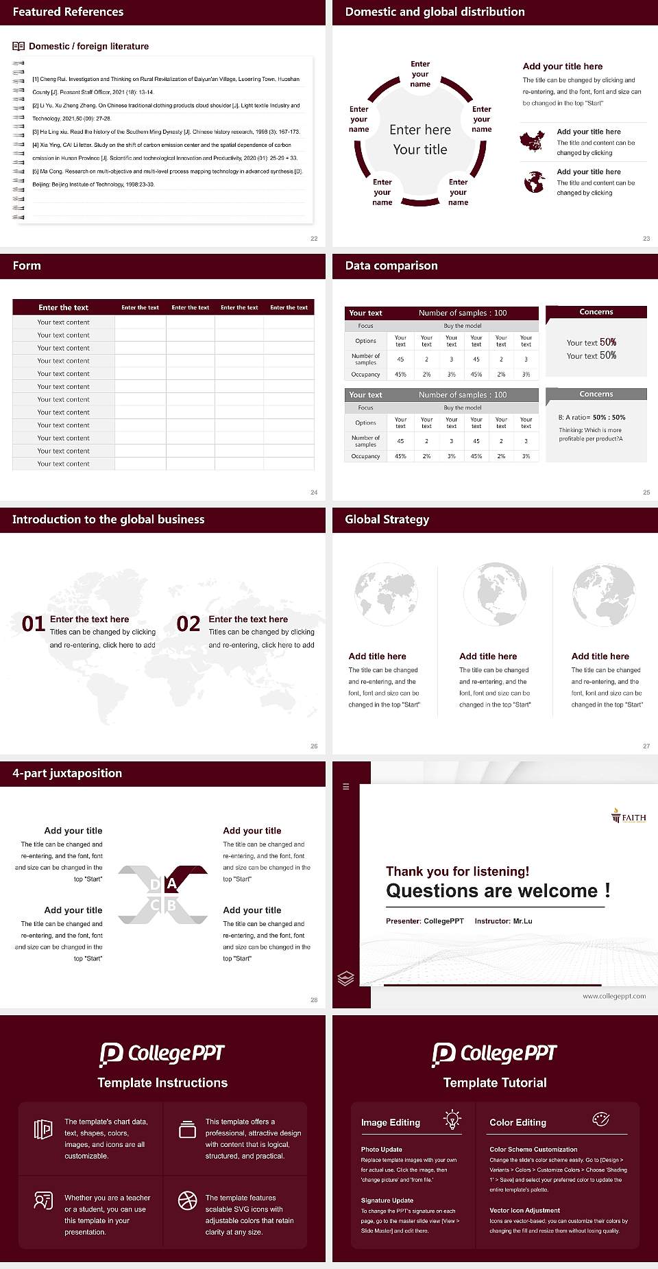 Faith Theological Seminary Thesis Proposal/Graduation Defense PPT Template4:3 ratio PPT effect preview image4