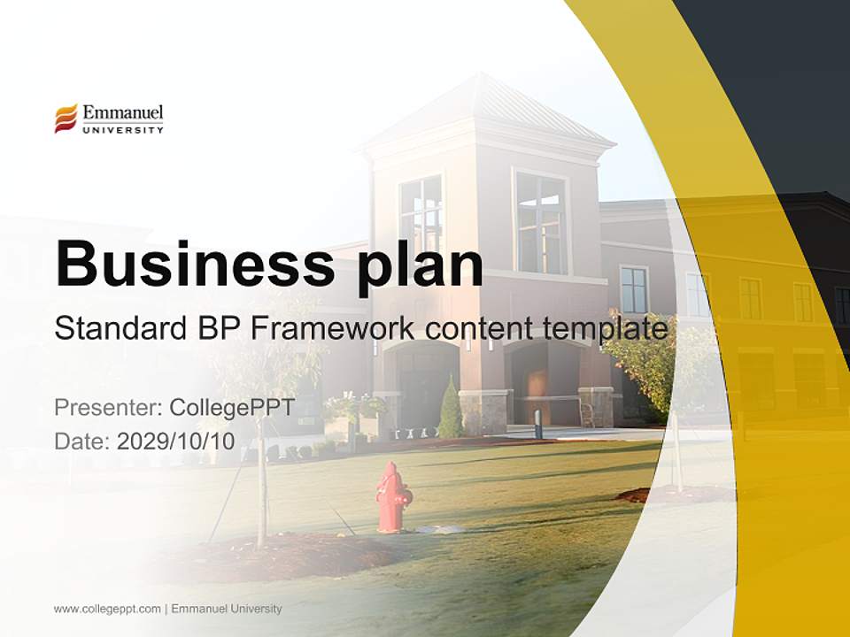 Emmanuel University Competition/Entrepreneurship Contest PPT Template4:3 ratio PPT effect preview image9