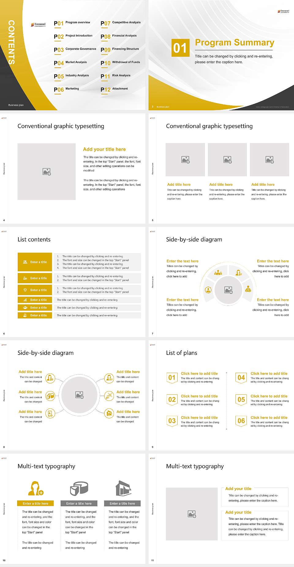 Emmanuel University Competition/Entrepreneurship Contest PPT Template4:3 ratio PPT effect preview image2