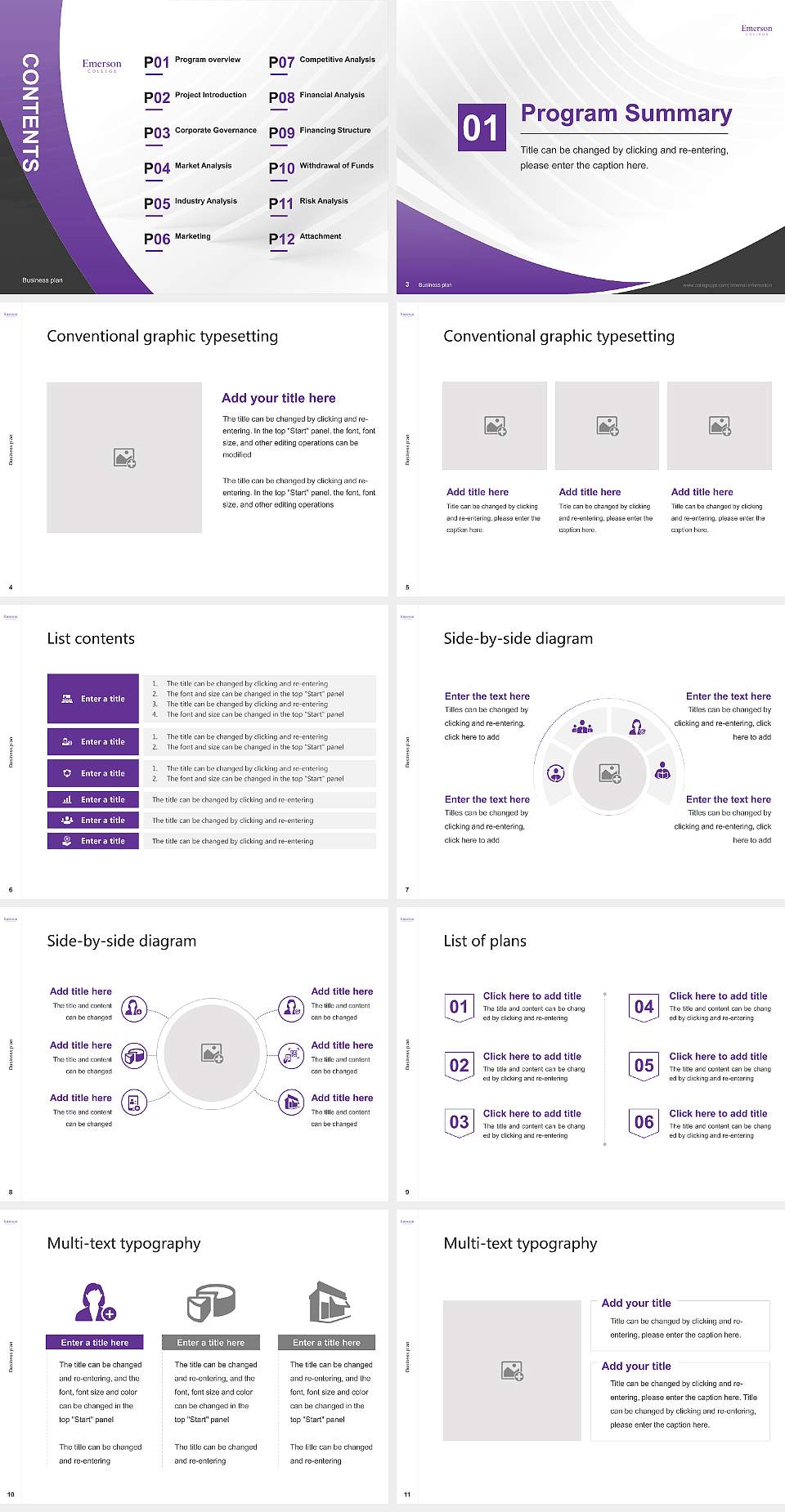 Emerson College Competition/Entrepreneurship Contest PPT Template4:3 ratio PPT effect preview image2