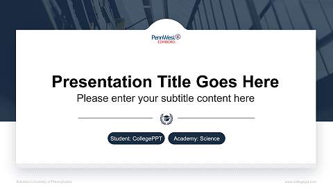 Edinboro University of Pennsylvania National Scholarship Defense PPT Template