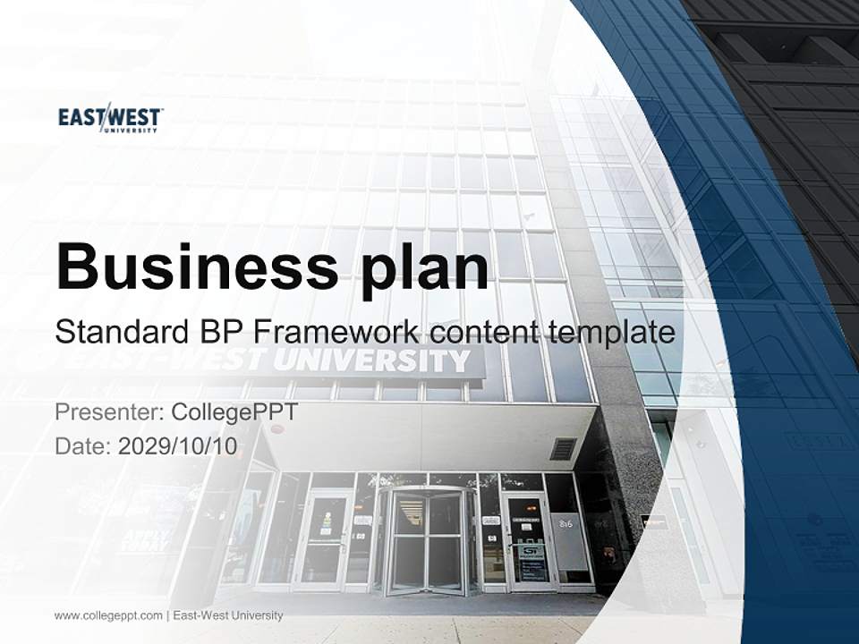 East-West University Competition/Entrepreneurship Contest PPT Template4:3 ratio PPT effect preview image9