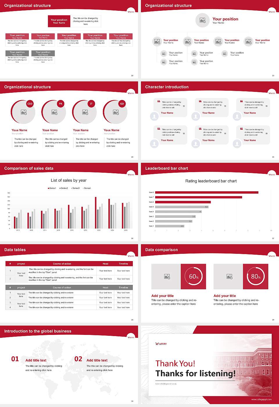Eastern Washington University Academic Presentation/Research Findings Report PPT Template16:9 ratio PPT effect preview image4