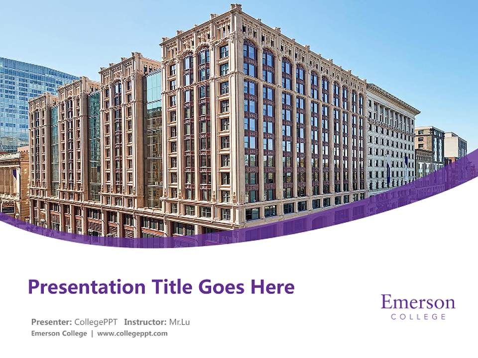 Emerson College Course/Courseware Creation PPT Template4:3 ratio PPT effect preview image5