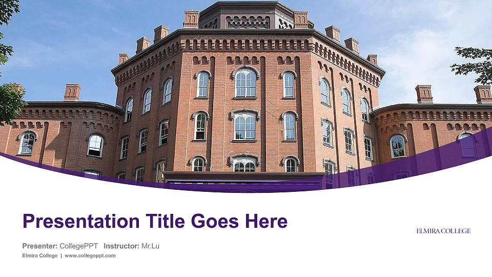 Elmira College Course/Courseware Creation PPT Template16:9 ratio PPT effect preview image