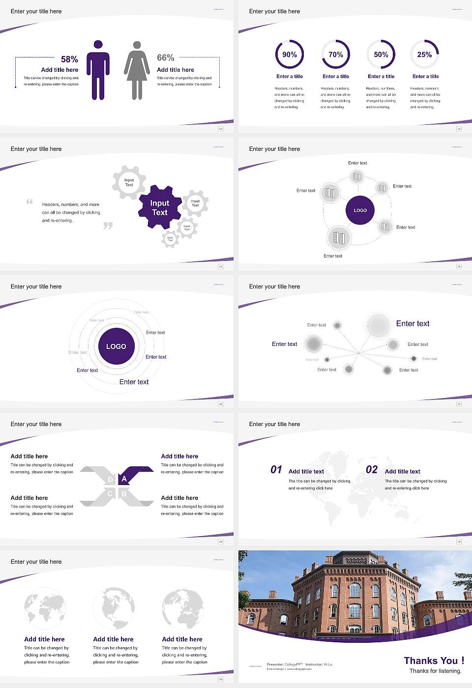 Elmira College Course/Courseware Creation PPT Template16:9 ratio PPT effect preview image4