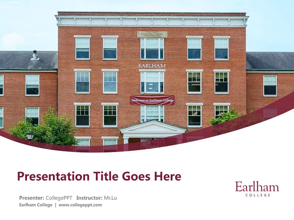 Earlham College Course/Courseware Creation PPT Template4:3 ratio PPT effect preview image5