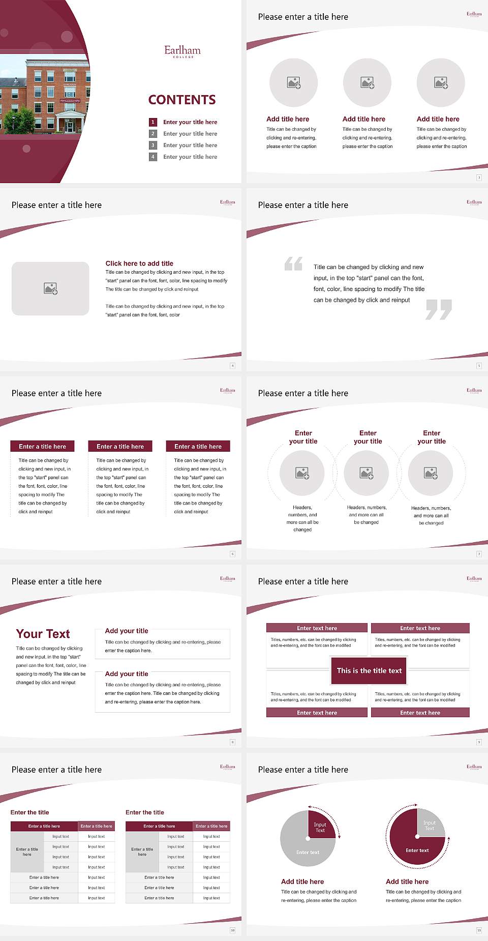 Earlham College Course/Courseware Creation PPT Template4:3 ratio PPT effect preview image2
