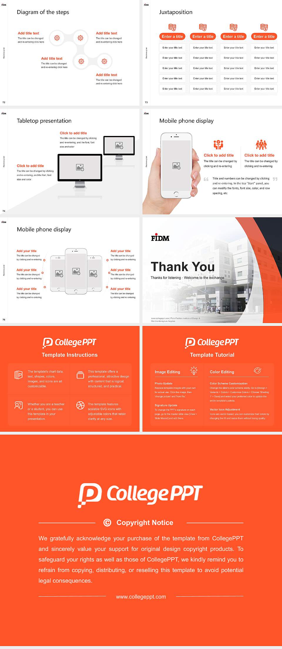 Fidm-Fashion Institute of Design & Merchandising-Los Angeles Competition/Entrepreneurship Contest PPT Template4:3 ratio PPT effect preview image9
