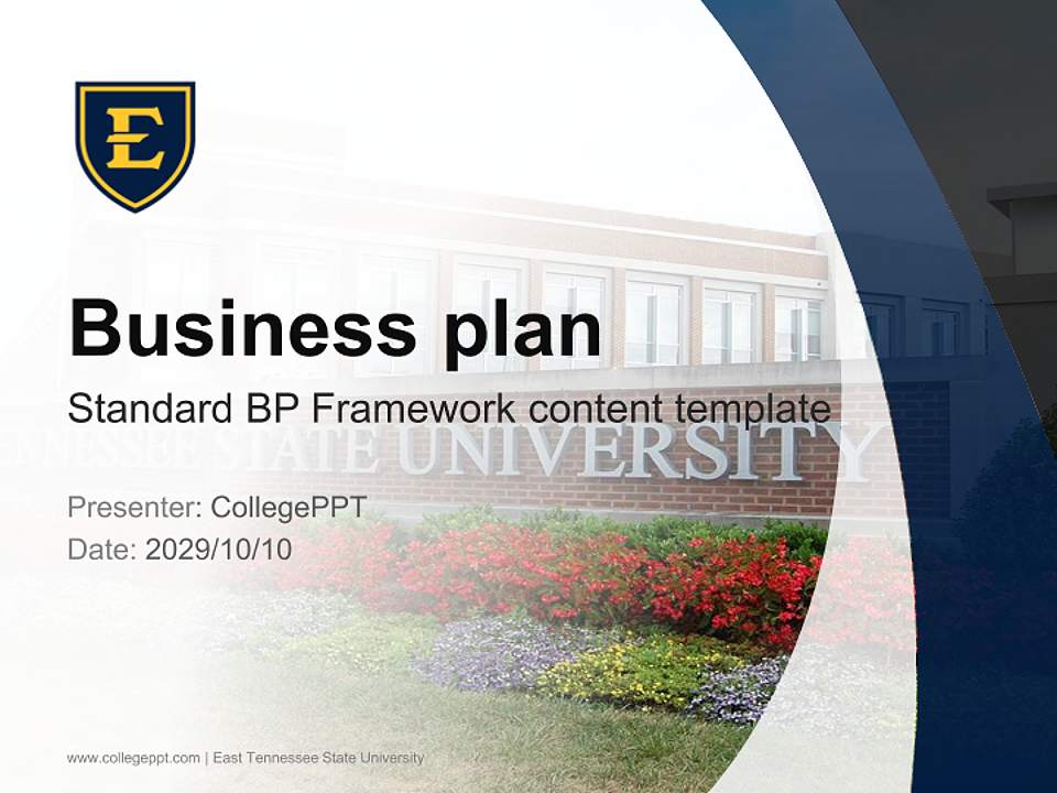 East Tennessee State University Competition/Entrepreneurship Contest PPT Template4:3 ratio PPT effect preview image9