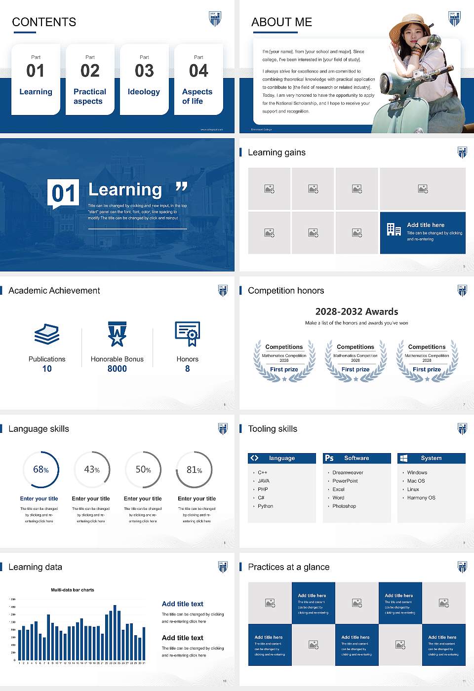 Emmanuel College National Scholarship Defense PPT Template16:9 ratio PPT effect preview image2
