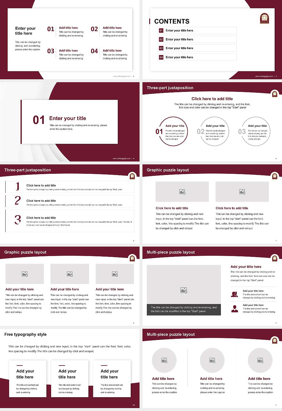 Erskine College Academic Presentation/Research Findings Report PPT Template16:9 ratio PPT effect preview image2