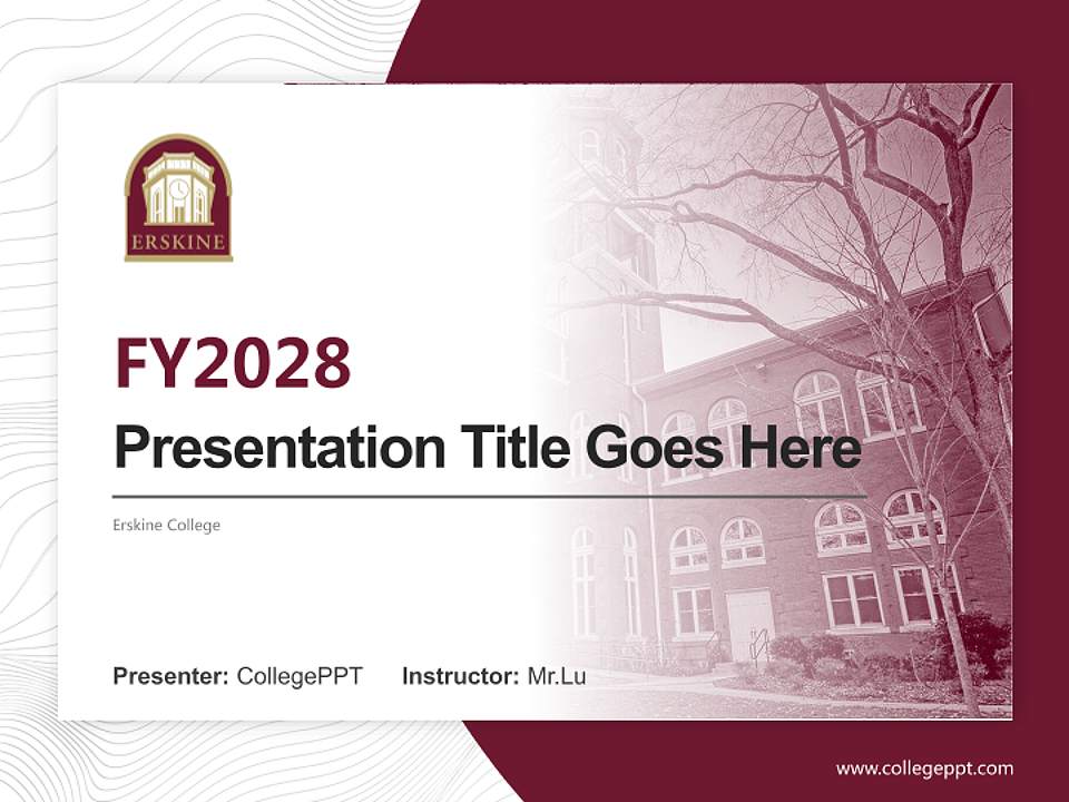 Erskine College Academic Presentation/Research Findings Report PPT Template4:3 ratio PPT effect preview image5