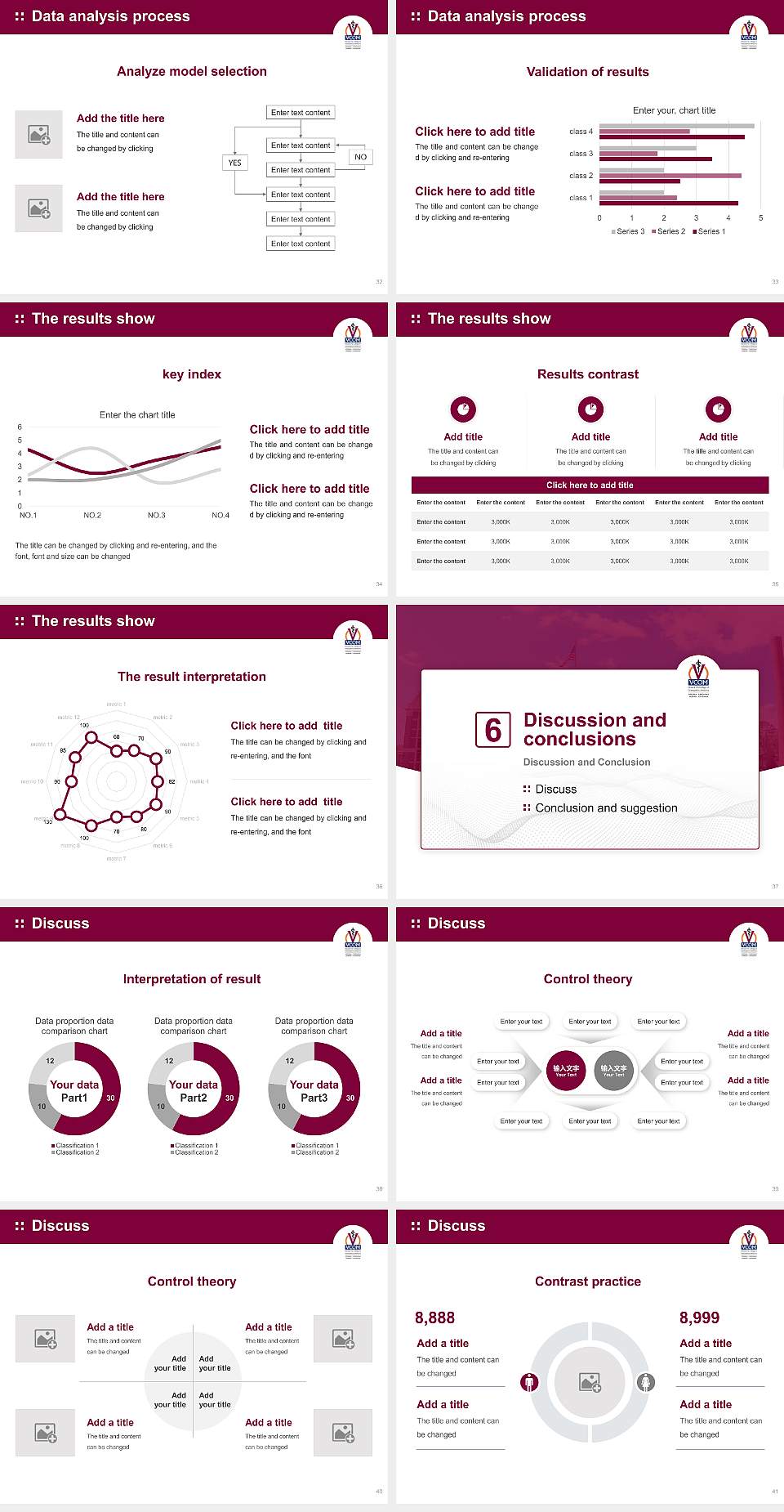VCOM-Carolinas Campus Graduation Thesis Defense PPT Template4:3 ratio PPT effect preview image5