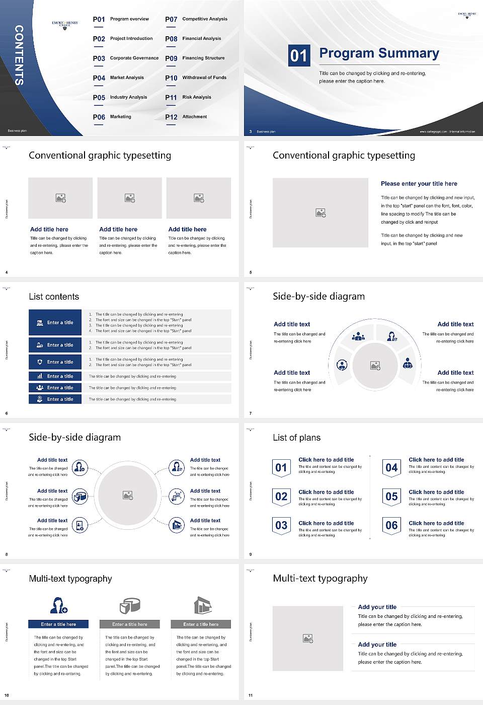 Emory & Henry College Competition/Entrepreneurship Contest PPT Template16:9 ratio PPT effect preview image2