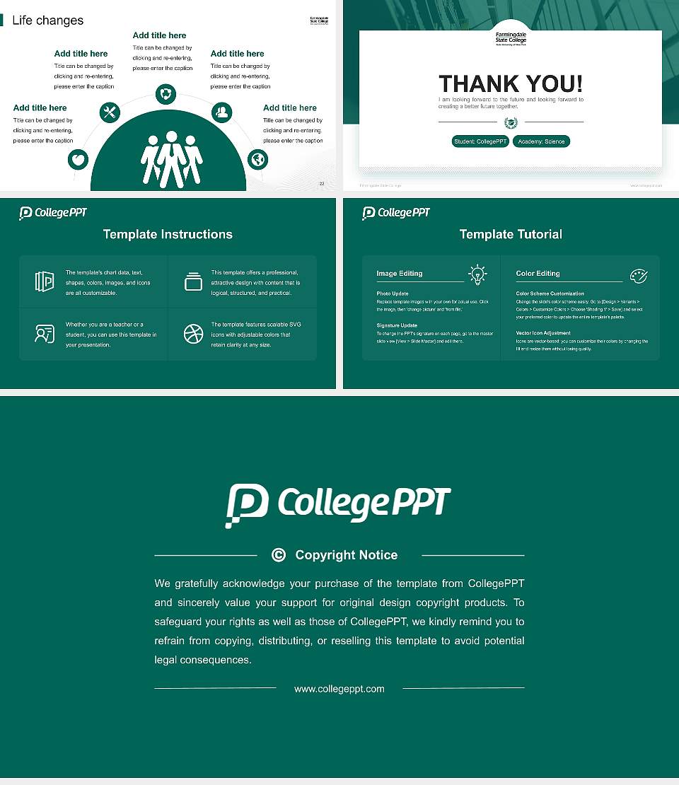 Farmingdale State College National Scholarship Defense PPT Template16:9 ratio PPT effect preview image4