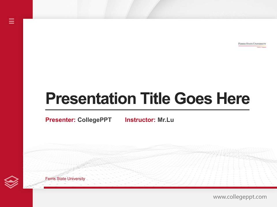 Ferris State University Thesis Proposal/Graduation Defense PPT Template4:3 ratio PPT effect preview image5