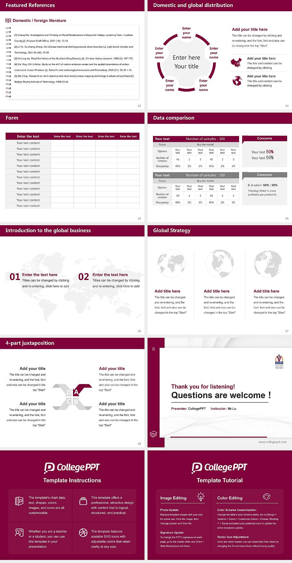 VCOM-Auburn Thesis Proposal/Graduation Defense PPT Template4:3 ratio PPT effect preview image4