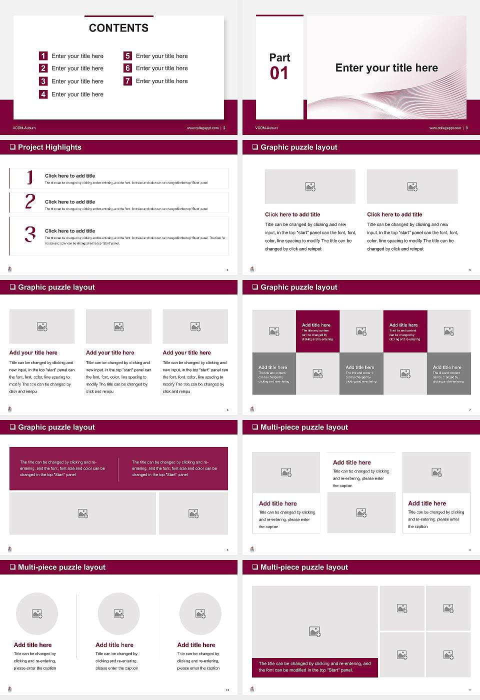 VCOM-Auburn General Purpose PPT Template16:9 ratio PPT effect preview image2