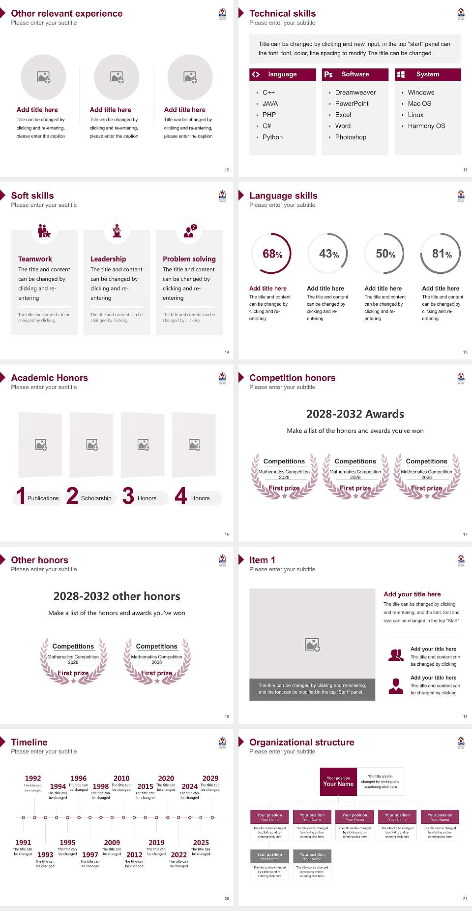 VCOM-Auburn Resume PPT Template4:3 ratio PPT effect preview image3