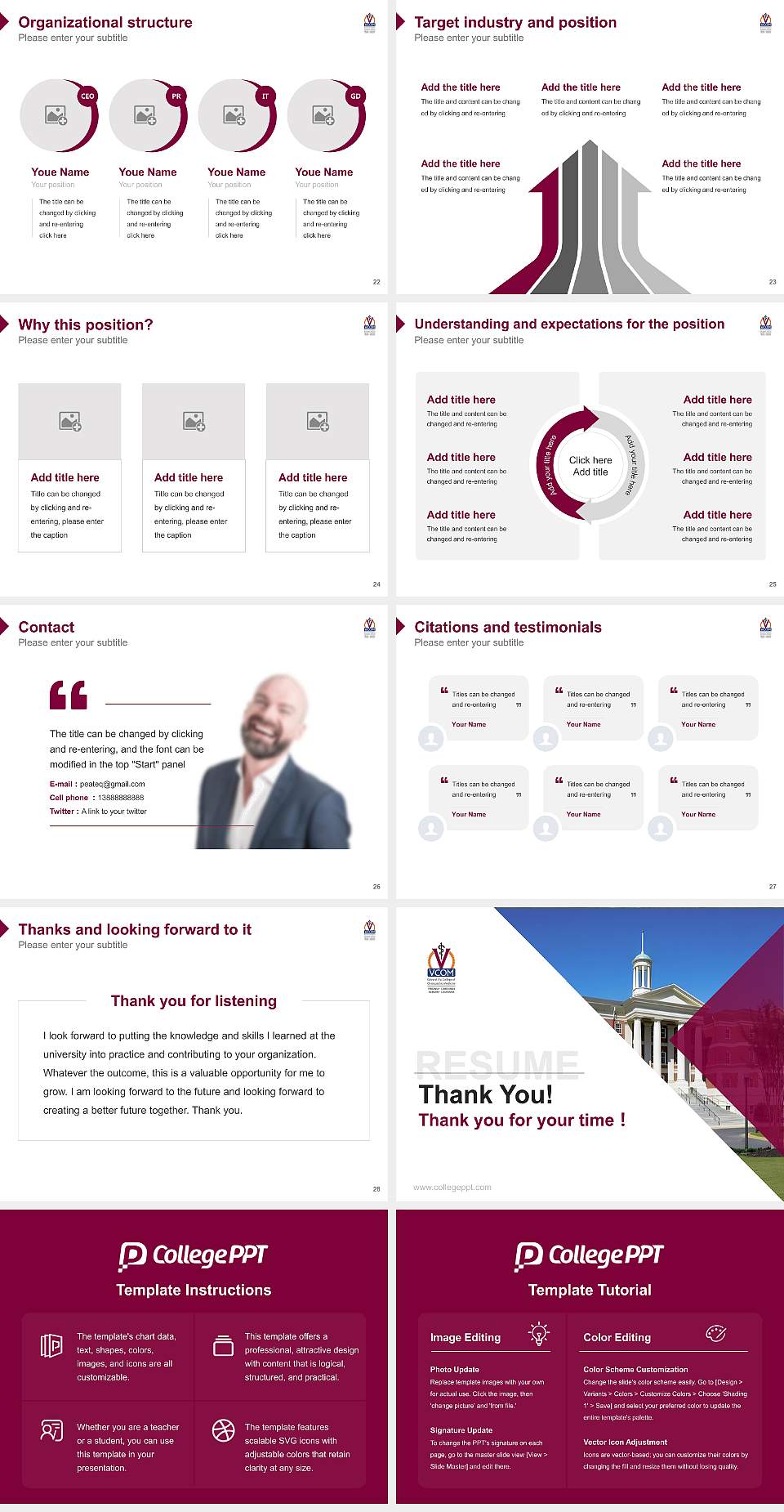 VCOM-Auburn Resume PPT Template4:3 ratio PPT effect preview image4