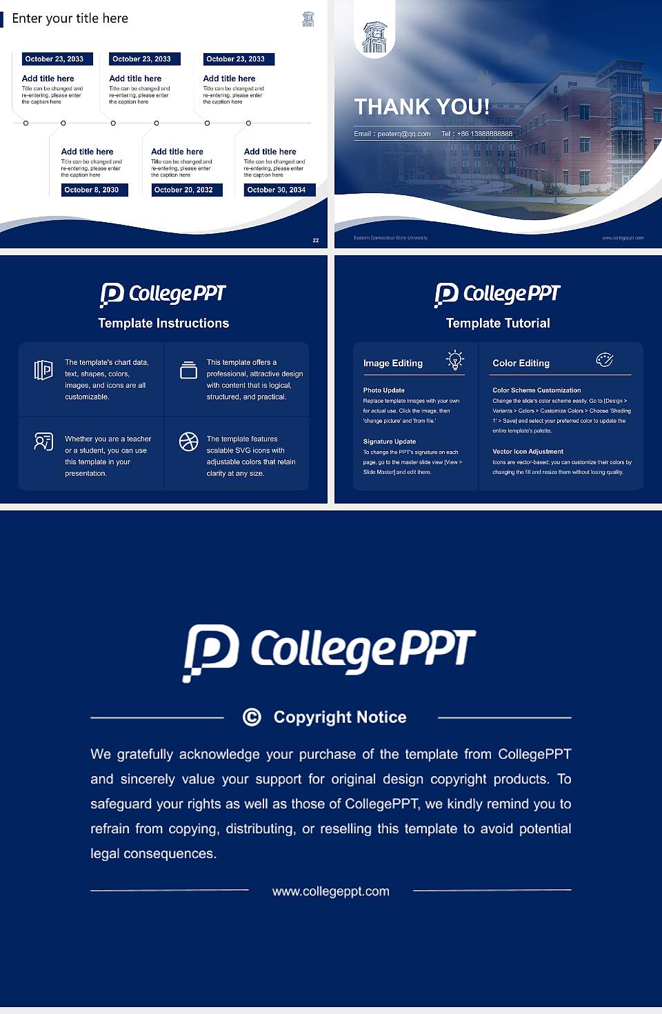 Eastern Connecticut State University Lecture Sharing and Networking Event PPT Template4:3 ratio PPT effect preview image4