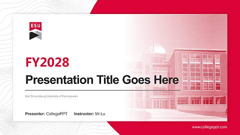 East Stroudsburg University of Pennsylvania Academic Presentation/Research Findings Report PPT Template