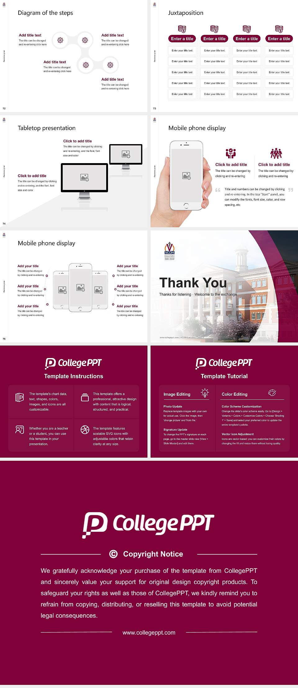 VCOM-Louisiana Campus Competition/Entrepreneurship Contest PPT Template4:3 ratio PPT effect preview image9