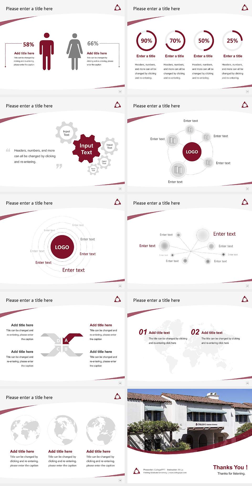 Fielding Graduate University Course/Courseware Creation PPT Template4:3 ratio PPT effect preview image4