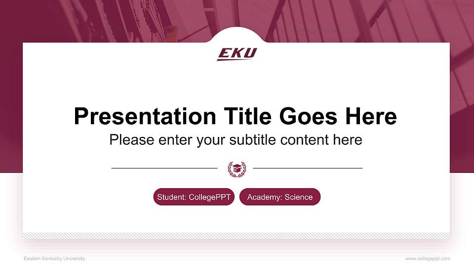 Eastern Kentucky University National Scholarship Defense PPT Template16:9 ratio PPT effect preview image