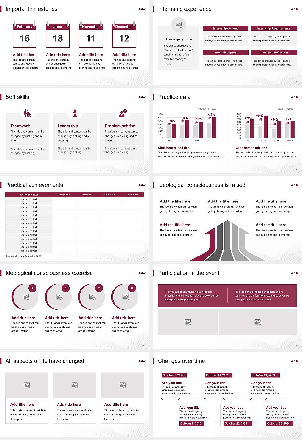 Eastern Kentucky University National Scholarship Defense PPT Template16:9 ratio PPT effect preview image3