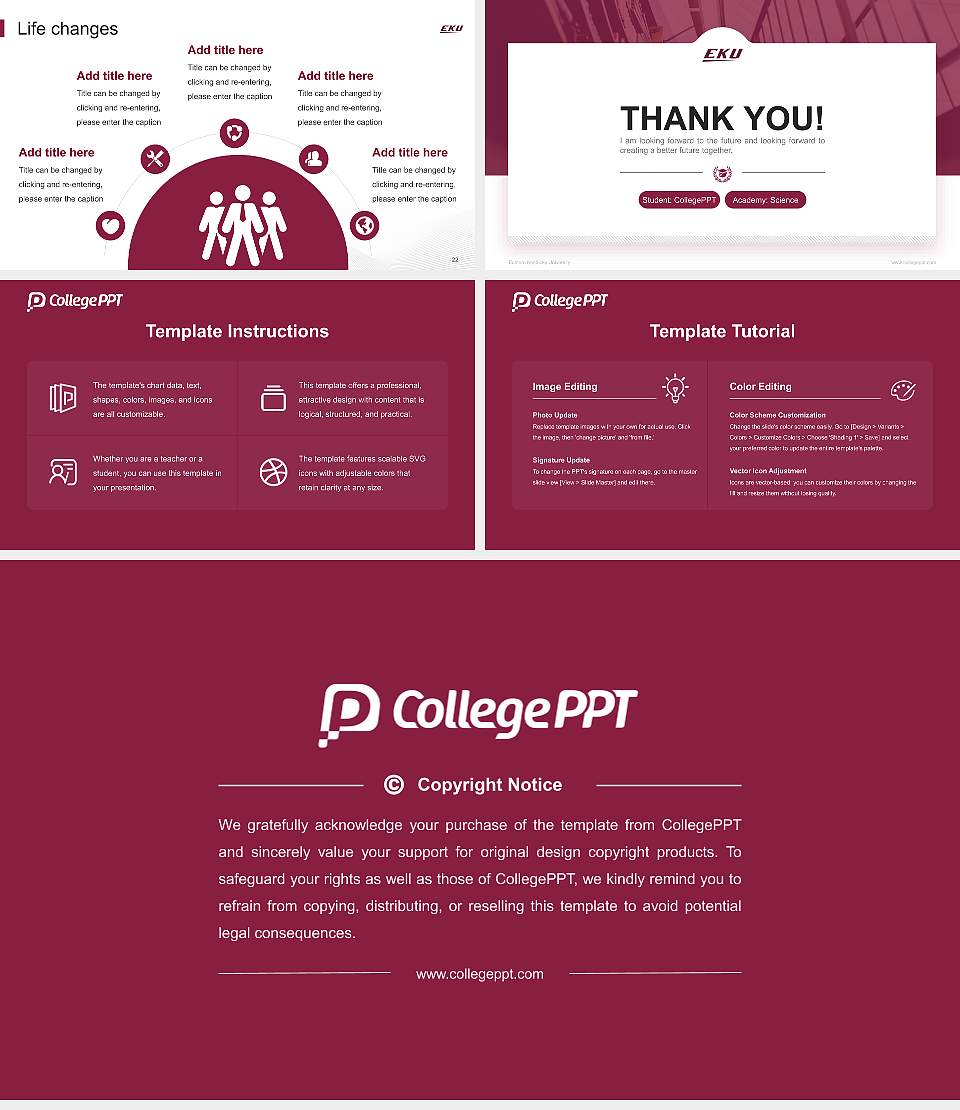 Eastern Kentucky University National Scholarship Defense PPT Template16:9 ratio PPT effect preview image4