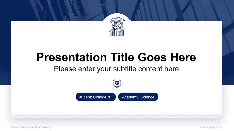 Eastern Connecticut State University National Scholarship Defense PPT Template16:9 ratio PPT effect preview image1