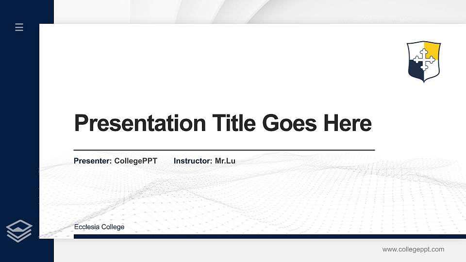 Ecclesia College Thesis Proposal/Graduation Defense PPT Template16:9 ratio PPT effect preview image