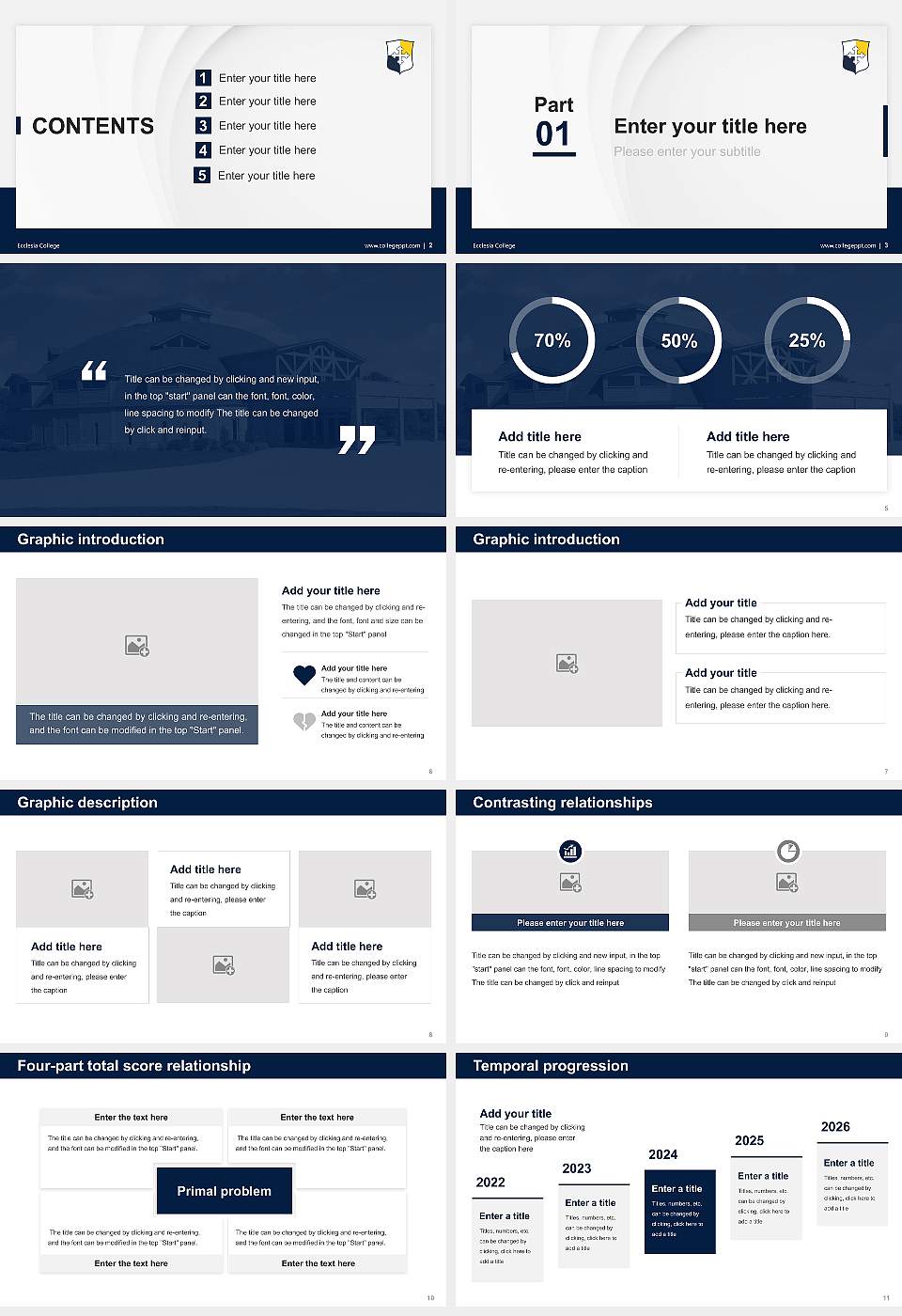 Ecclesia College Thesis Proposal/Graduation Defense PPT Template16:9 ratio PPT effect preview image2