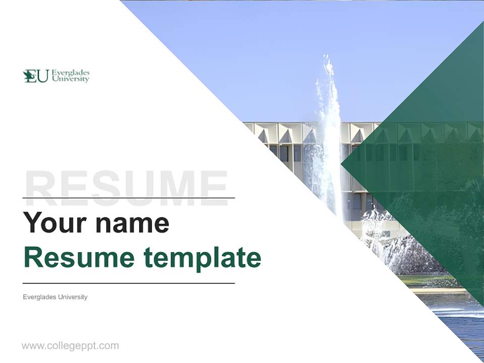 Everglades University Resume PPT Template4:3 ratio PPT effect preview image5