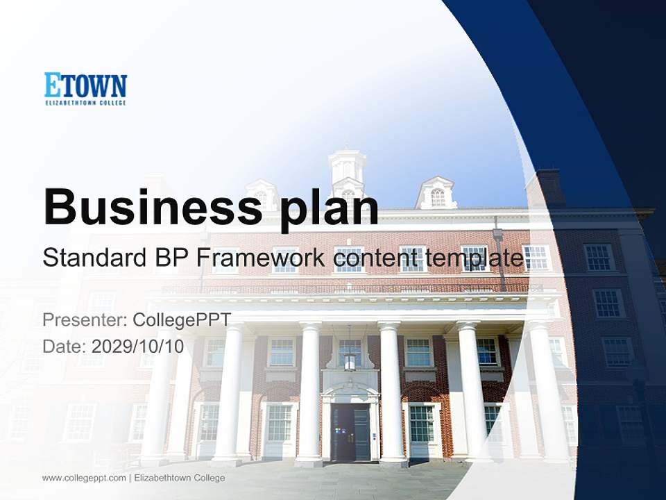 Elizabethtown College Competition/Entrepreneurship Contest PPT Template4:3 ratio PPT effect preview image9