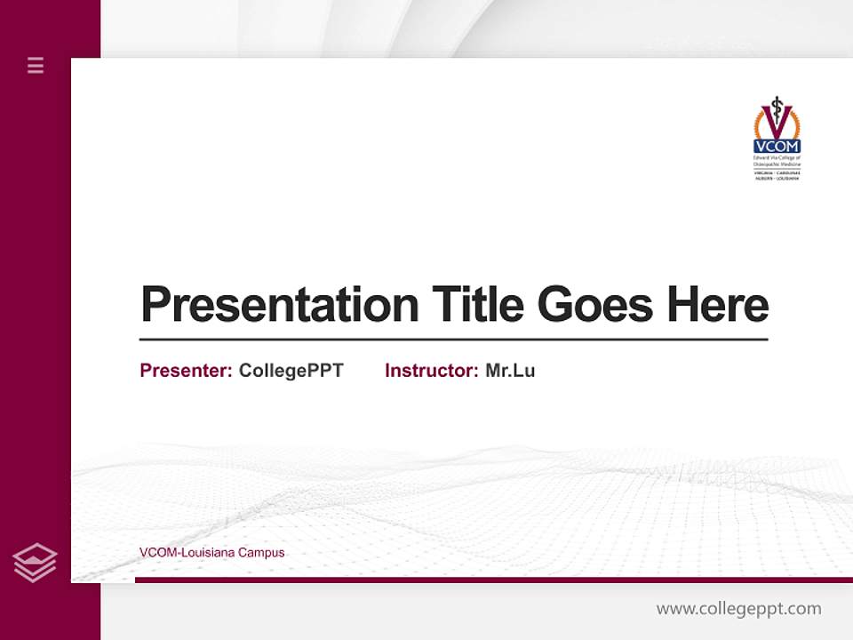 VCOM-Louisiana Campus Thesis Proposal/Graduation Defense PPT Template4:3 ratio PPT effect preview image5