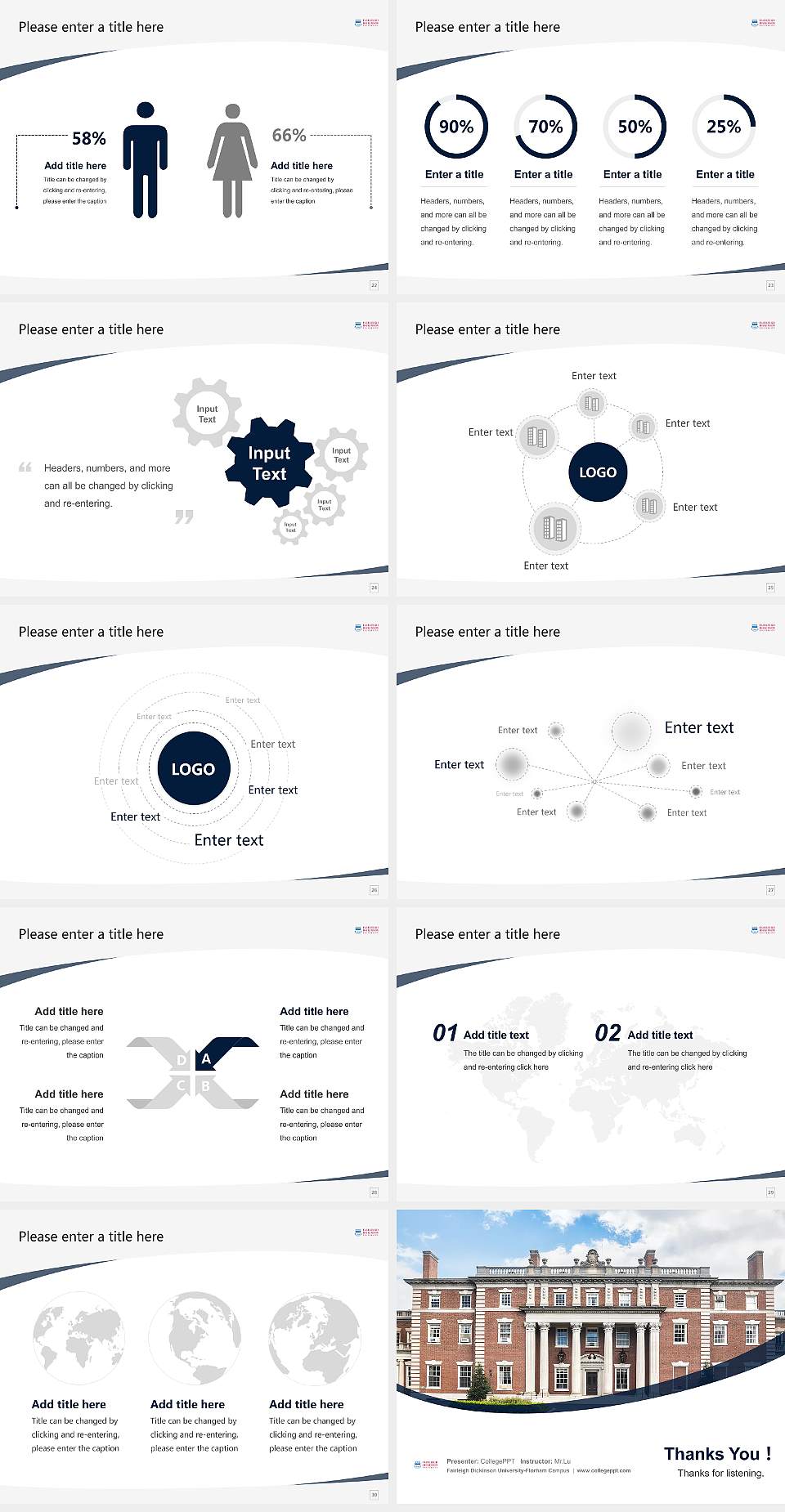 Fairleigh Dickinson University-Florham Campus Course/Courseware Creation PPT Template4:3 ratio PPT effect preview image4