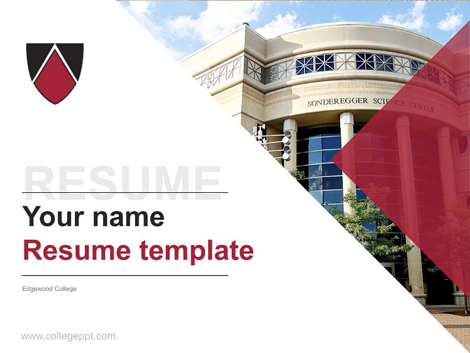 Edgewood College Resume PPT Template4:3 ratio PPT effect preview image5