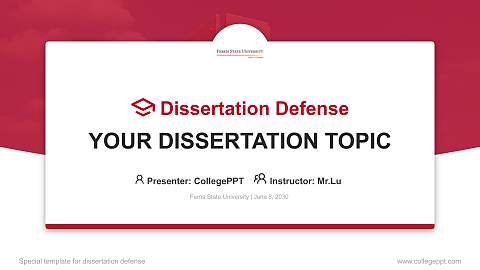 Ferris State University Graduation Thesis Defense PPT Template
