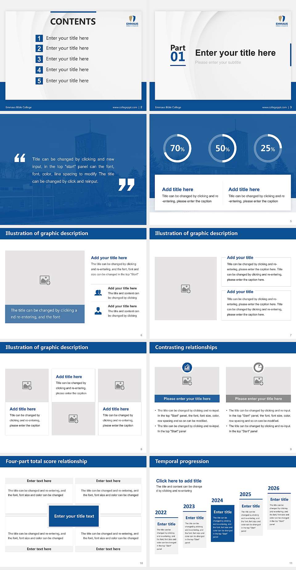 Emmaus Bible College Thesis Proposal/Graduation Defense PPT Template4:3 ratio PPT effect preview image2