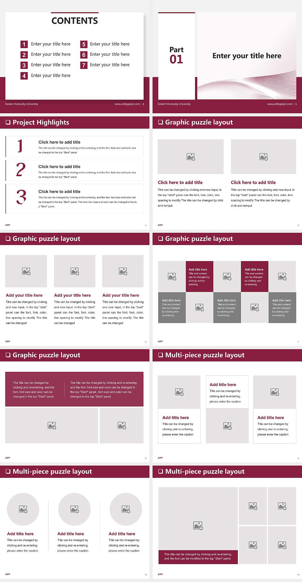Eastern Kentucky University General Purpose PPT Template4:3 ratio PPT effect preview image2